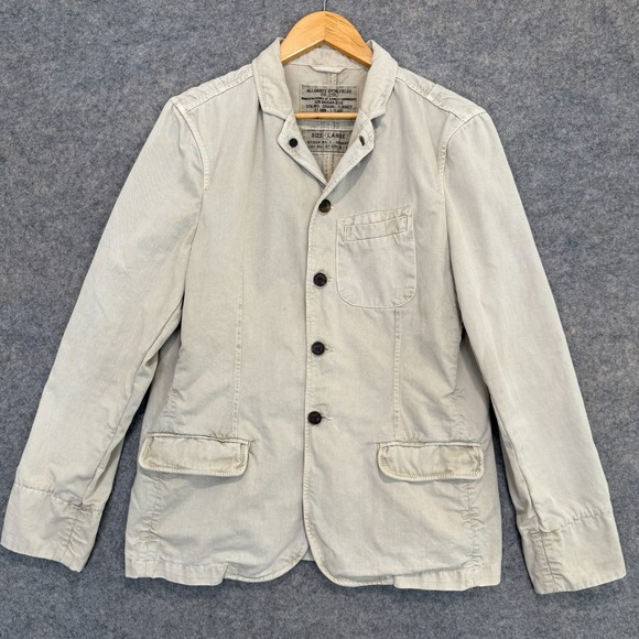 AllSaints Spitalfields Military Blazer Jacket Men Large Button Up Chore Milliner - Picture 1 of 14
